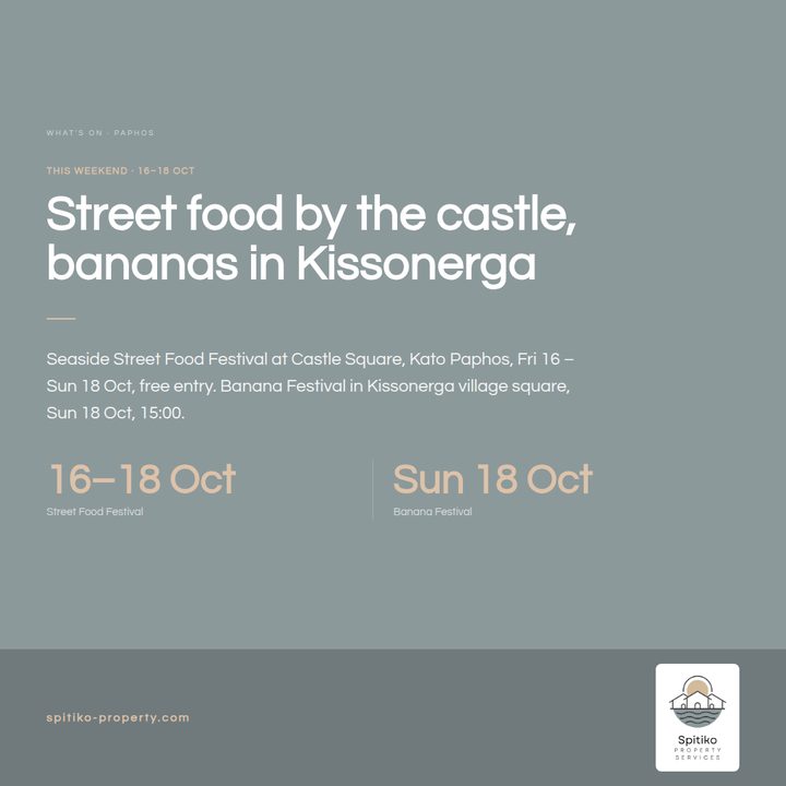 Spitiko social card: Street food and the Banana Festival dates