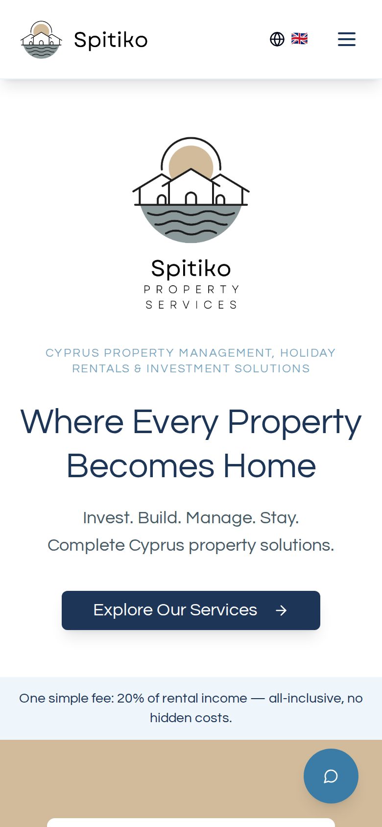 Spitiko Property Services website, phone